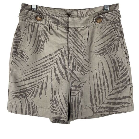 WHBM High Rise Short Khaki Tropical Print 4 - Picture 1 of 13